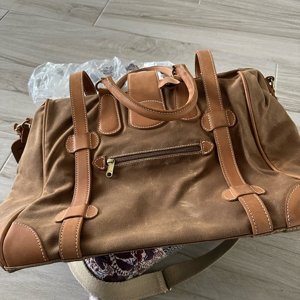 J Peterman Leather & Canvas Travel Bag - Picture 3 of 10